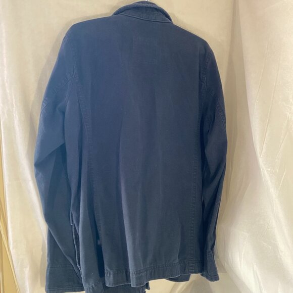 HOLLISTER MEN JACKET M 44" Chest Military Navy Blue Zipper Canvas Pockets - Picture 6 of 7